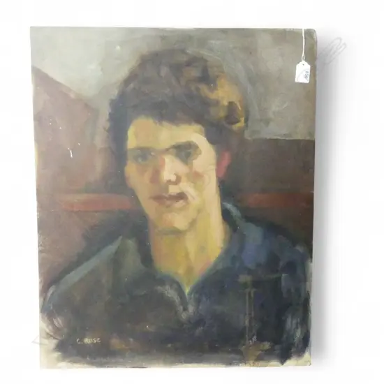 CHARLES ROSE (1921-2017), PORTRAIT OF A MAN, OIL ON BOARD 610x495mm SIGNED & 'C. ROSE ROCKY BAY WAIHEKE' VERSO