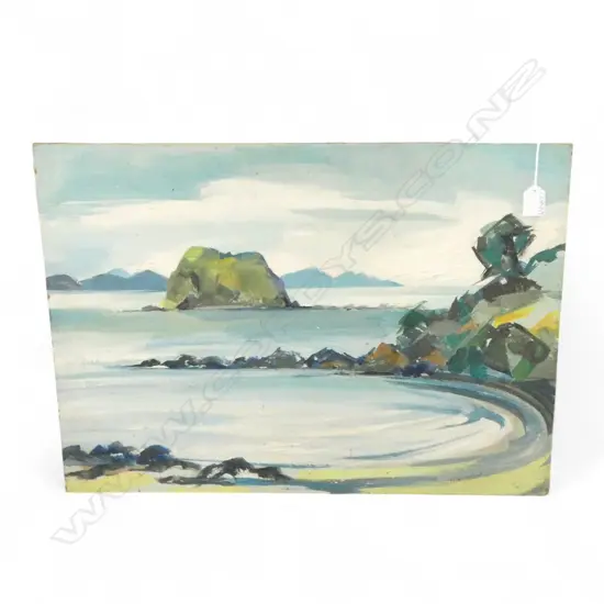 JACK CRIPPEN (1916-1985) COASTAL LANDSCAPE, OIL ON BOARD 455x605mm SIGNED