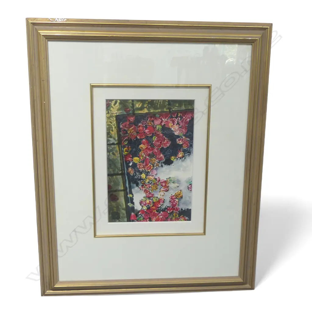 FRAMED W/C FLORAL SCENE SIGNED JOHN BUCKLEY H200 W300MM Image 1++