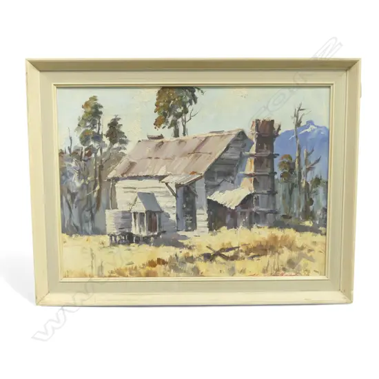 Aston Greathead 'Miner's Hut Fox Flat Westland'. Signed & dated 1968. Labelled & entitled verso. 380 x 535mm
