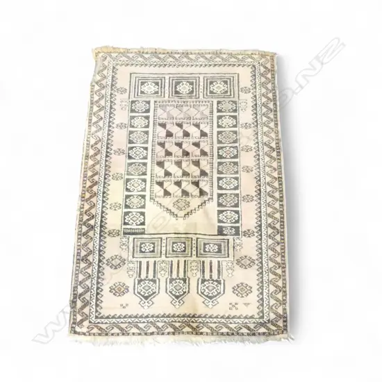HAND KNOTTED ALL WOOL PRAYER RUG 1500x1050mm FAULTS