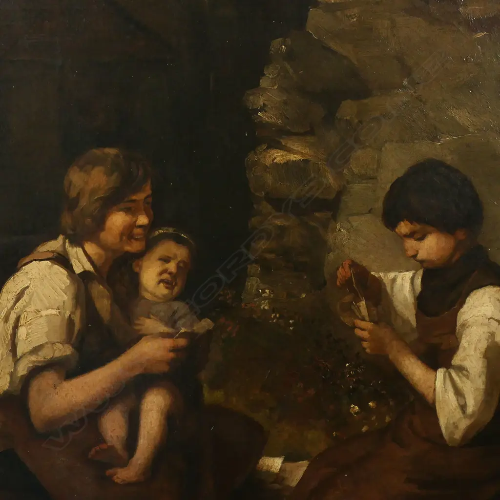 Attributed Joseph Binder (Vienna 1805 - 1863) untitled farmhouse courtyard scene with figures, Image 1++