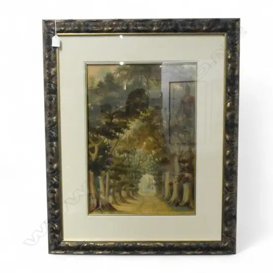FRAMED VICTORIAN W/C ABBEY IN OAK FORREST H510 W370MM