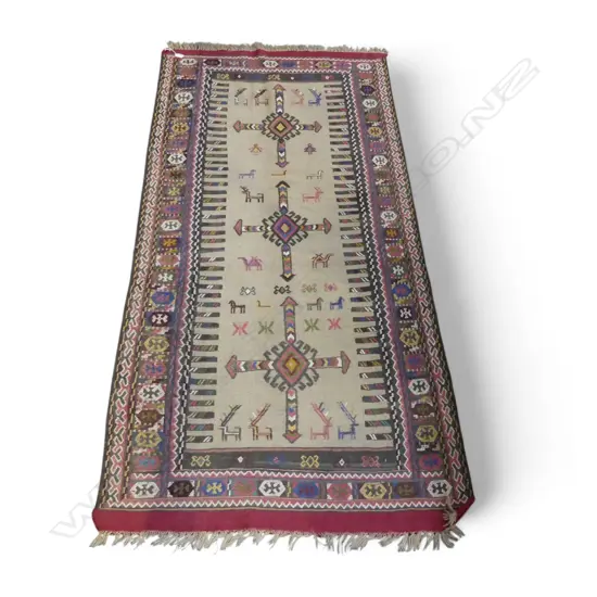 HAND KNOTTED ALL WOOL KELIM RUG, PAKISTAN 2000x1000mm