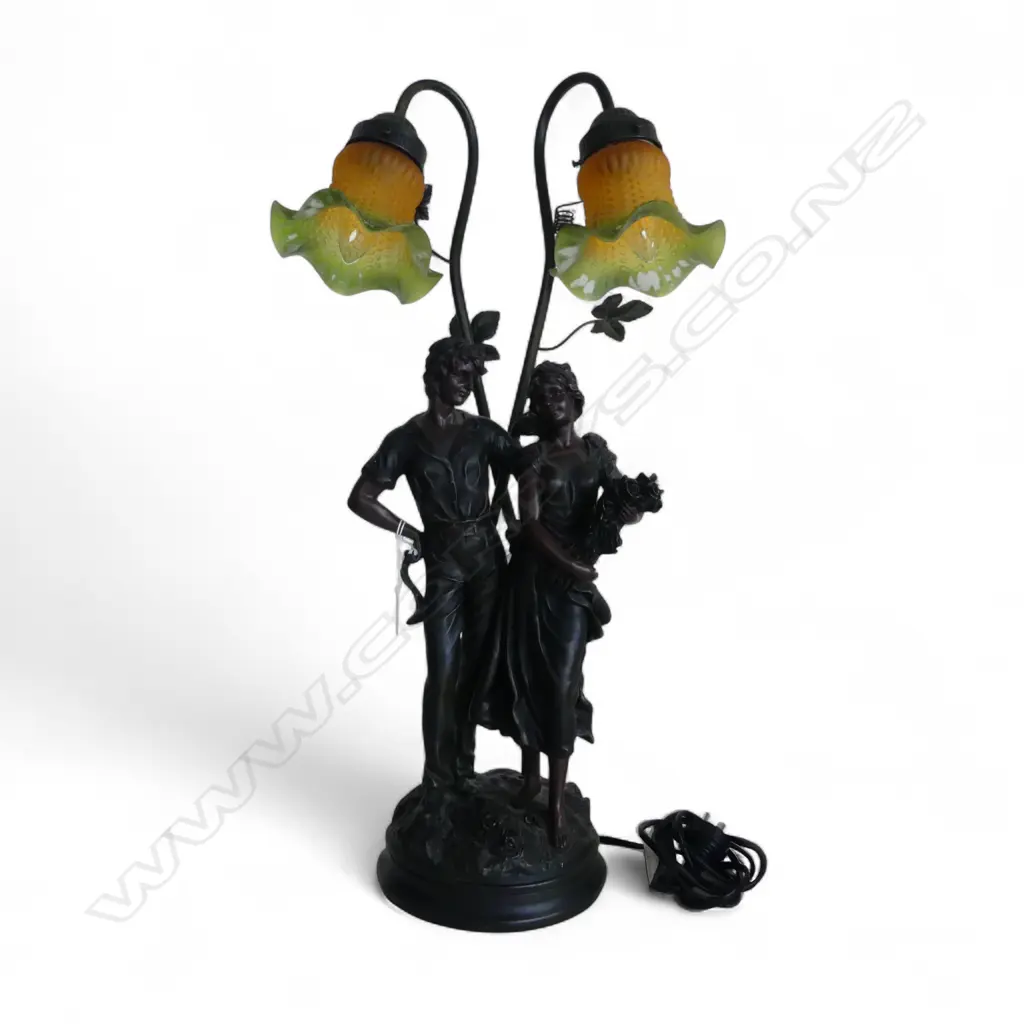 ANTIQUE STYLE SPELTER TABLE LAMP H.640mm Image 1++