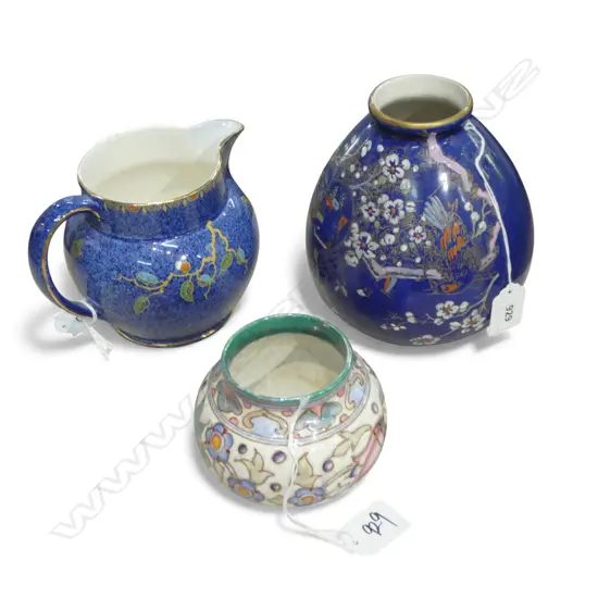 CHARLOTTE READ VASE H90MM BURSLEY WARE VASE & JUG H120MM