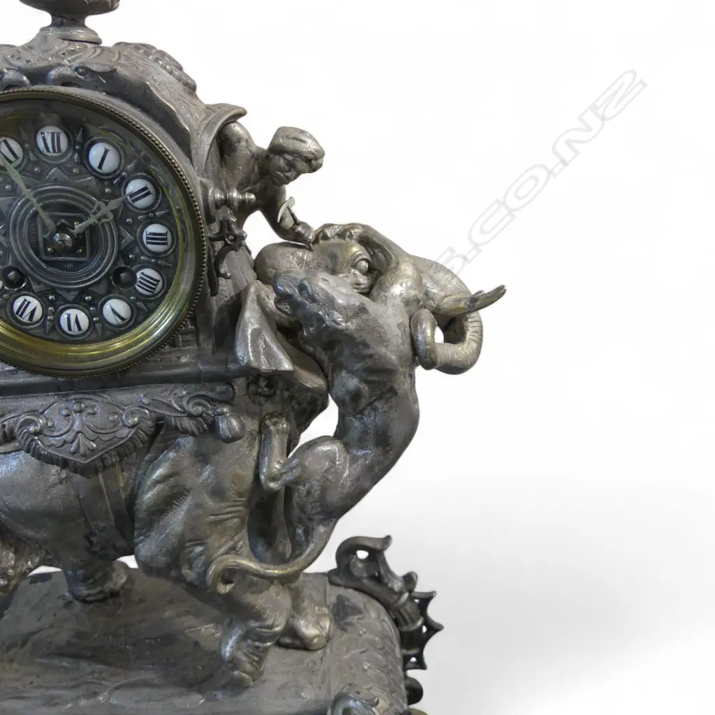 20thC REPRODUCTION ORNATE FRENCH ELEPHANT CLOCK, H.450mm Image 1++