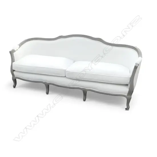 FRENCH STYLE SOFA w. WHITE UPHOLSTERY 2180x650x900mm