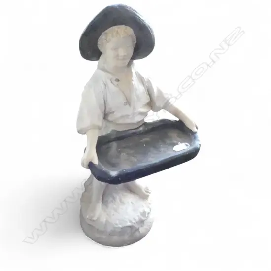 CONCRETE GARDEN ORNAMENT; BOY HOLDING TRAY H.800mm