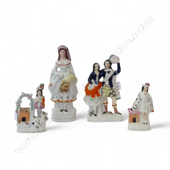 4 STAFFORDSHIRE FLATBACKS faults, various sizes H.340mm