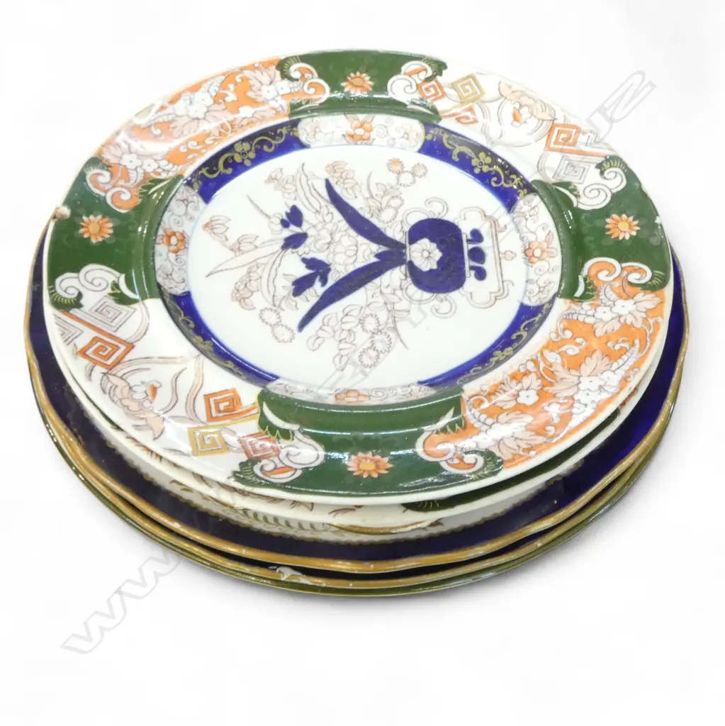ROYAL DOULTON 'THE DOCTOR' PLATE, 2 ANTIQUE IMARI PLATES + 3 OTHERS faults Image 1++