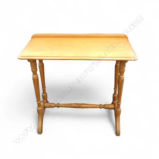 VINTAGE NZ NATIVE WOODS SIDETABLE TURNED FRAME H740 L880MM