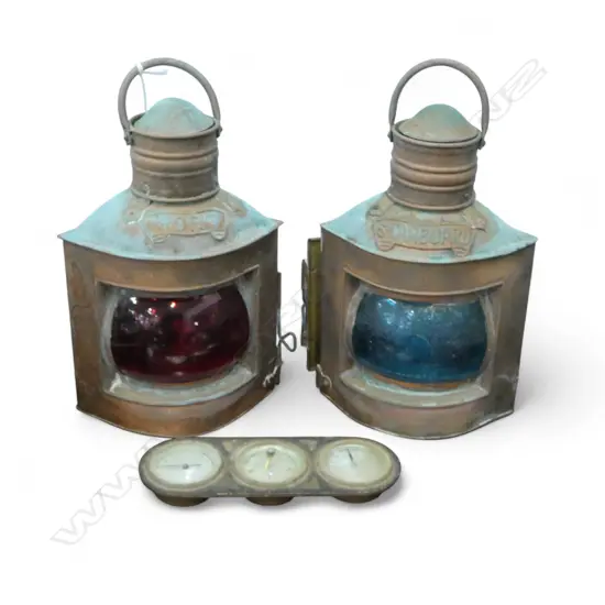 PR COPPER SHIPS LANTERNS H.250mm, HYGROMETER / BAROMETER / TEMP