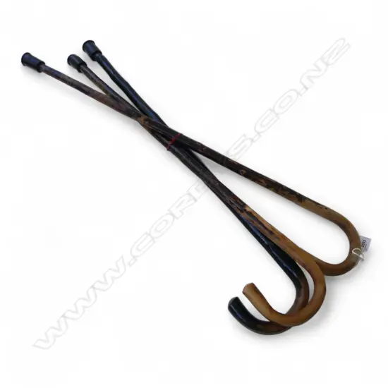 3 VINTAGE WALKING STICKS H.870mm