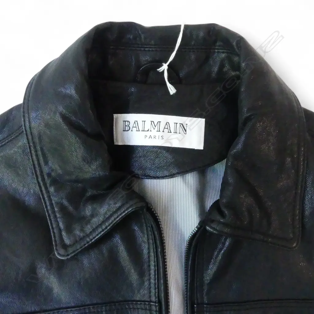 BALMAIN PARIS BLACK GOAT LEATHER BOMBER JACKET SIZE 50 (LARGE) Image 1++