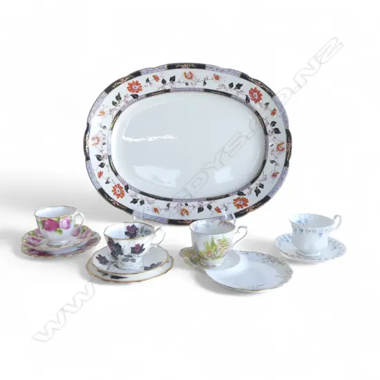 IMARI PALETTE ASHETT, 2 TRIOS, 1 ROYAL ALBERT C/S & TENNIS SET 