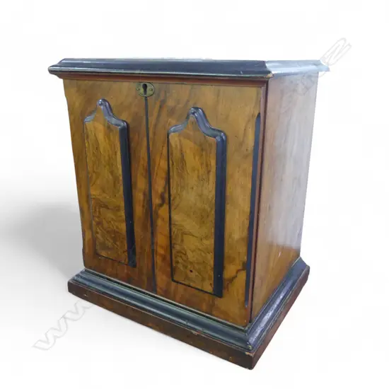 VICTORIAN WALNUT CORRESPONDENCE WRITING BOX LEATHER SLOPE H330 W290MM