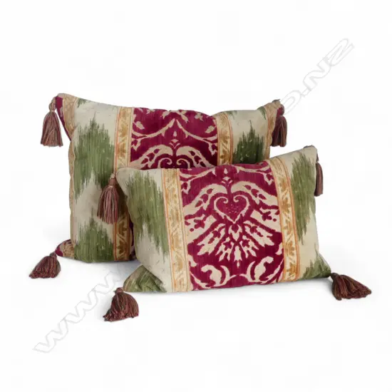 2 CUSHIONS w. TASSELS