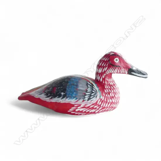 PAINTED PAPIER MACHE DUCK DECOY L.425mm