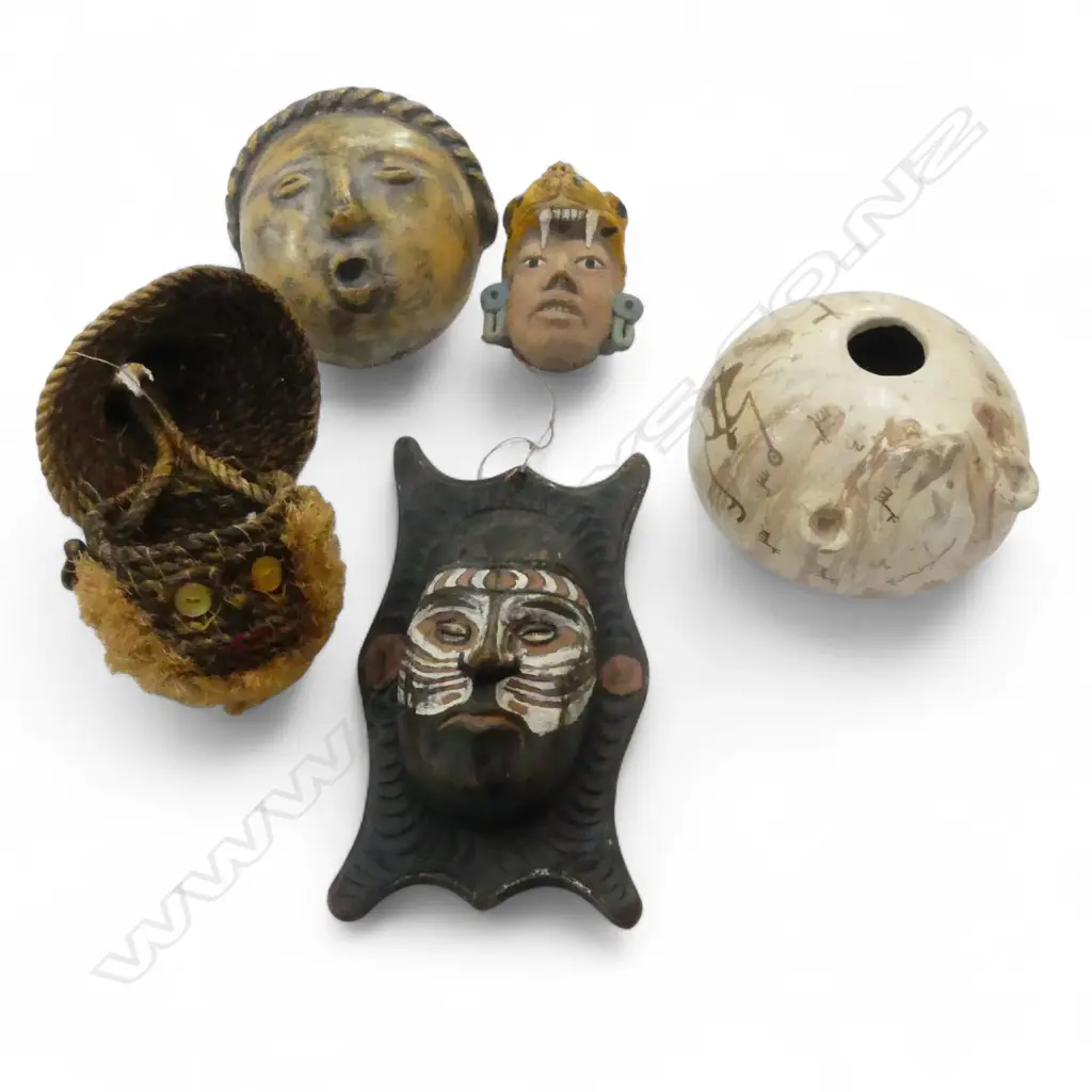 5 ASST. TRIBAL WALL MASKS H.225mm Image 1++