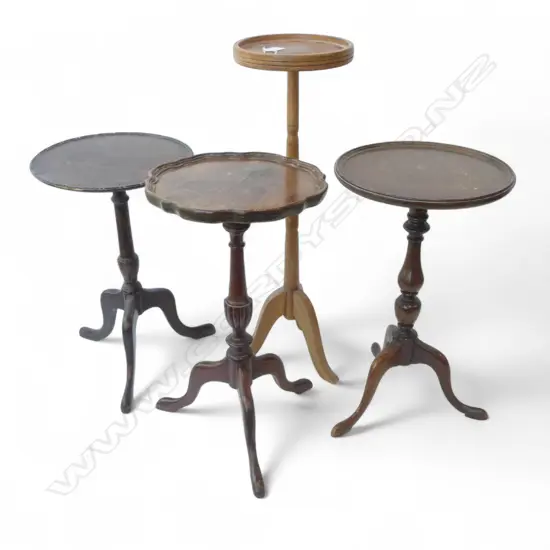 4 SMALL WINE/TABLES tops marked H.685mm