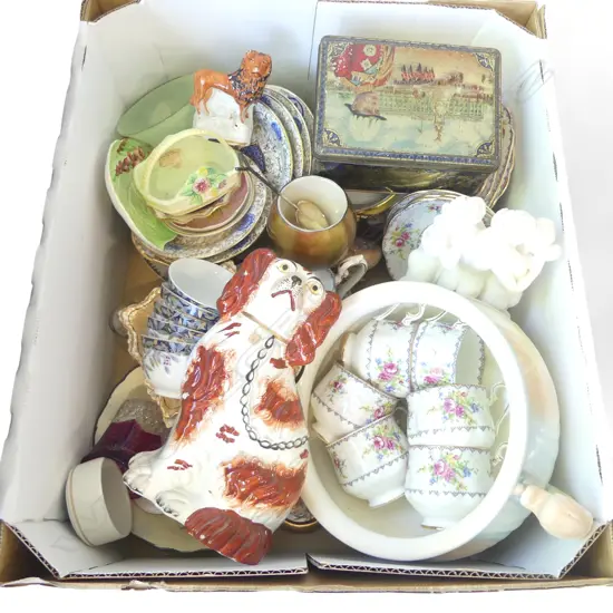 ASST. CHINA INCL. 2 PCES STAFFORDSHIRE (DOG & LION) ETC