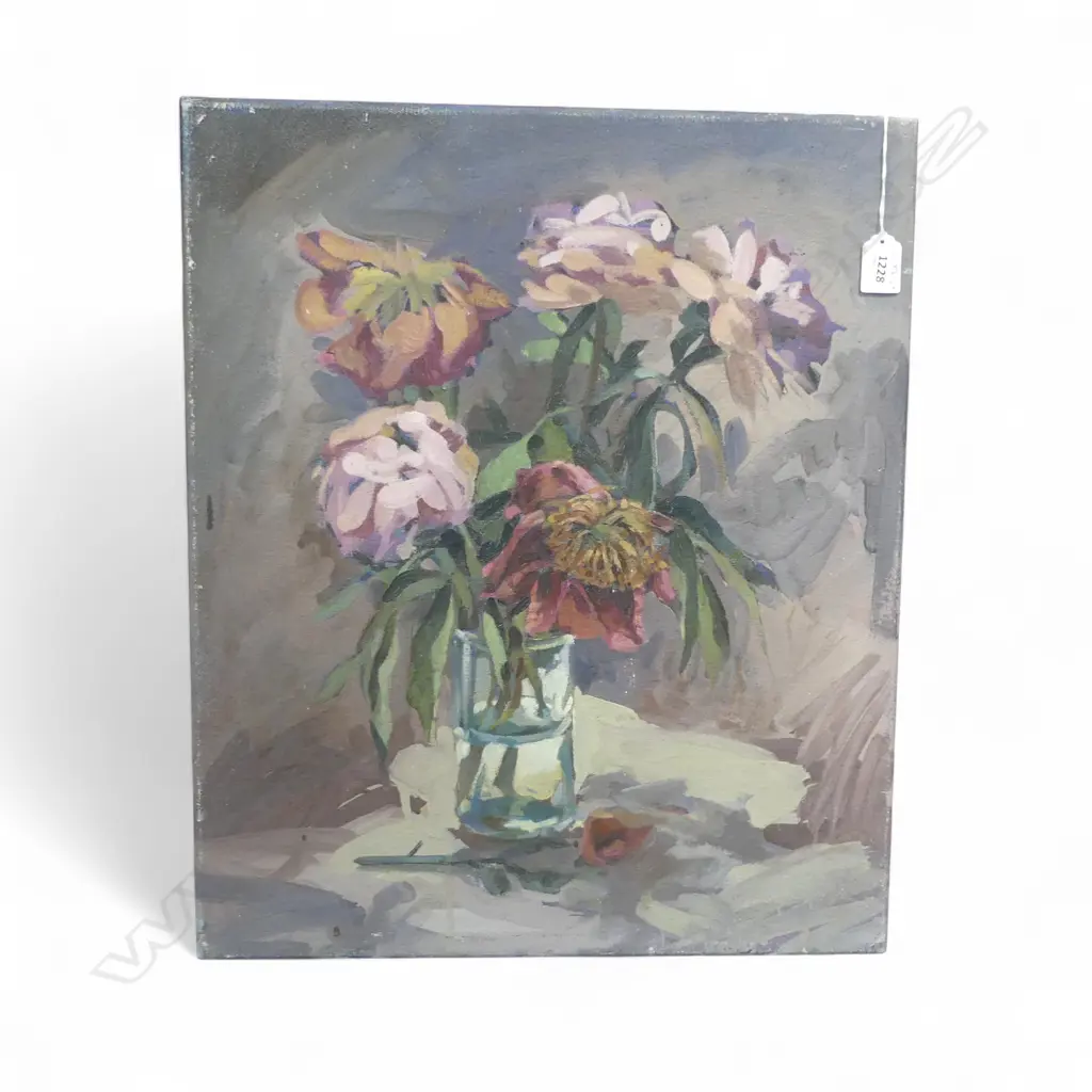 CHARLES ROSE (1921-2017) STILL LIFE VASE OF FLOWERS, OIL ON CANVAS 535x445mm Image 1++