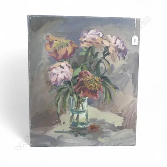 CHARLES ROSE (1921-2017) STILL LIFE VASE OF FLOWERS, OIL ON CANVAS 535x445mm