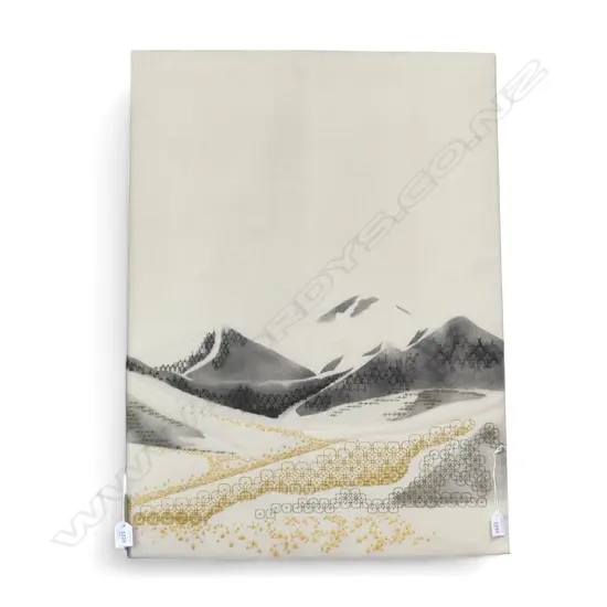 FABRIC ARTWORK MOUNTED ON BOARD TUSSOCK HIGH COUNTRY H800 L580MM