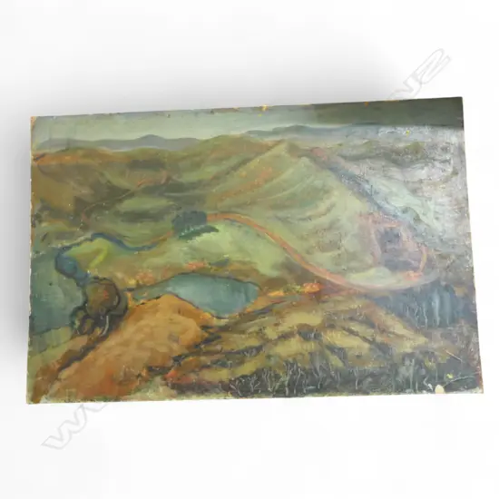 CHARLES ROSE (1921-2017) 'WAIHEKE LANDSCAPE' OIL ON BOARD 600x910mm