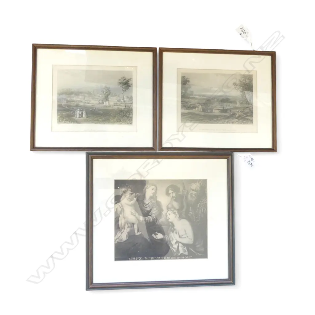 VAN DYCK - THE THREE PENITENT SINNERS BEFORE CHRIST PRINT + 2 AUSTRALIAN FRAMED PRINTS Image 1++