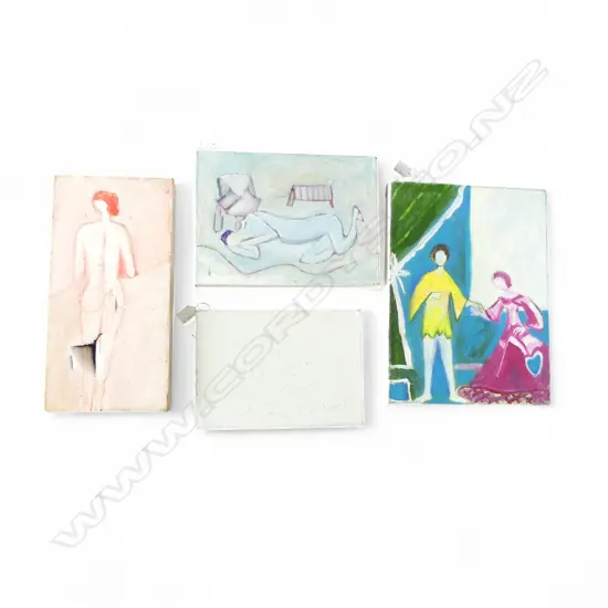 LEE FELTHAM, PORTRAITS AND NUDES, ACRYLIC ON CANVAS  x 4 (ONE DAMMAGED), LGST 400 X 300MM provenance below