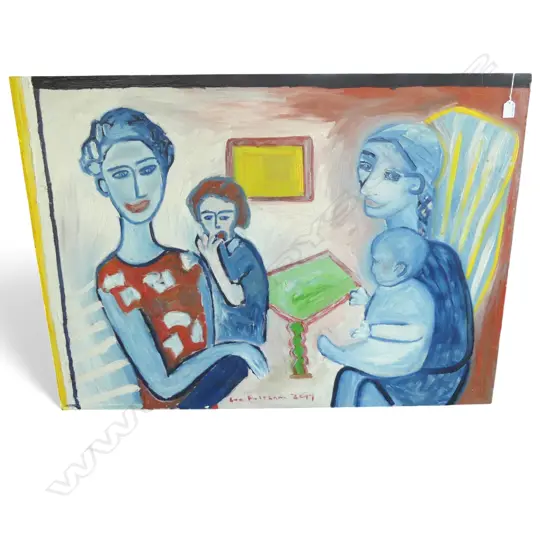 LEE FELTHAM, FAMILY, ACRYLIC ON BOARD, 800 X 1100MM provenance below