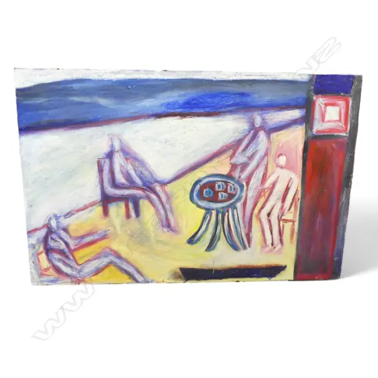 LEE FELTHAM, THE CAFE, ACRYLIC ON BOARD, 800 X 1200MM provenance below