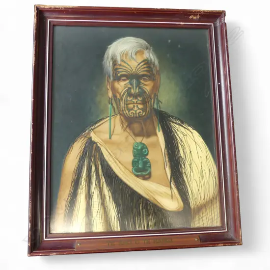 HAND FINISHED PORTRAIT PRINT AFTER GOLDIE 'TE AHO O TE RANGI' 495x390mm