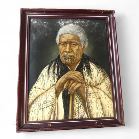 HAND FINISHED PORTRAIT PRINT AFTER LINDAUER 'MERE KURU TE KATI NGATI TAMATERA' 495x395mm
