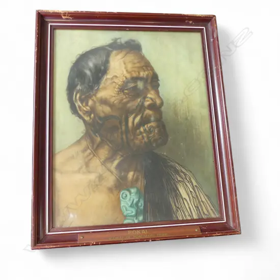HAND FINISHED PORTRAIT PRINT AFTER GOLDIE 'POKAI: A CHIEF OF NGATIMARU TRIBE' 495x390mm