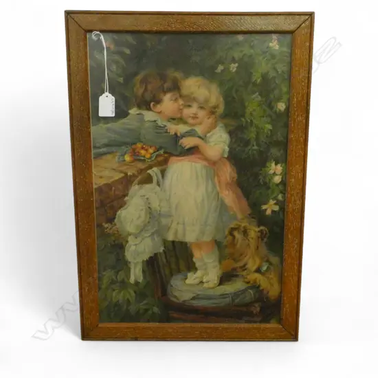 FRAMED PEARS PRINT FIRST KISS H470 W300MM