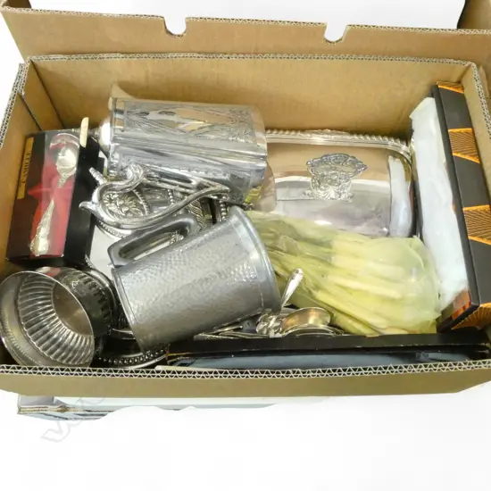 ASST. SILVERPLATE, CUTLERY etc Incl. 'IVORINE' BONE BUTTER KNIVES