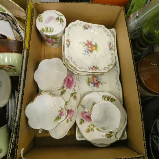 SHELLEY CHINA 5PC SANDWICH SET & 4PCS SHELLEY ROSE PAT CHINA