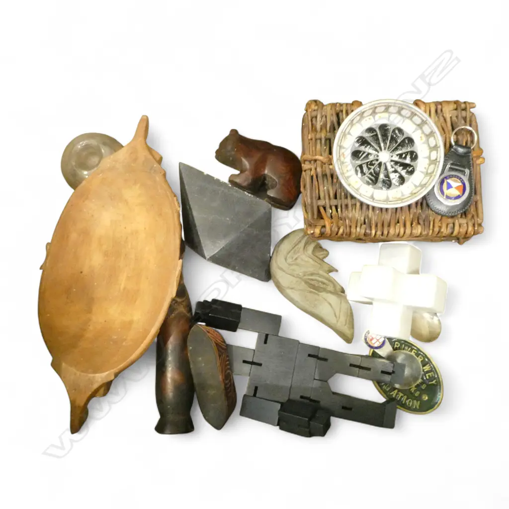 ASST. COLLECTABLES; TRIBAL, WOODEN BEAR, etc Image 1++