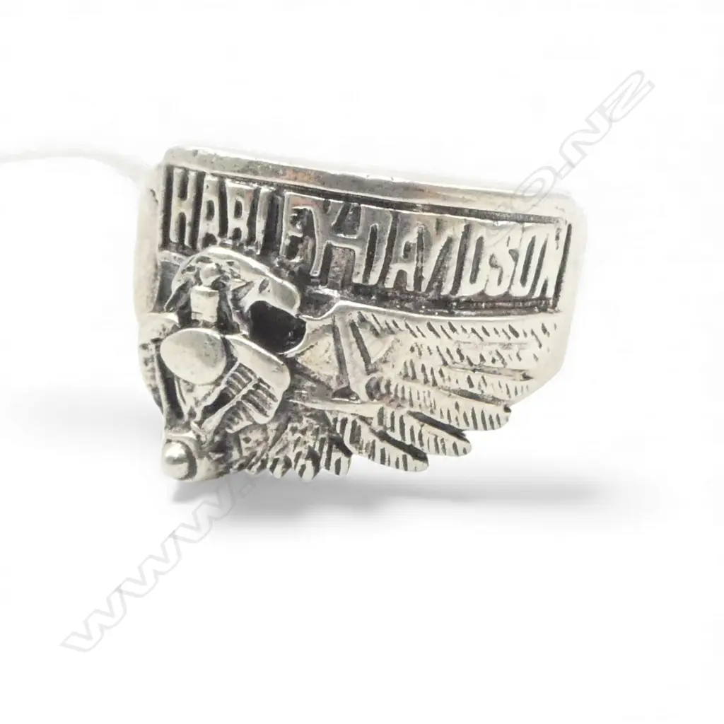 STG SILVER HARLEY DAVIDSON RING  SIZE X Image 1++