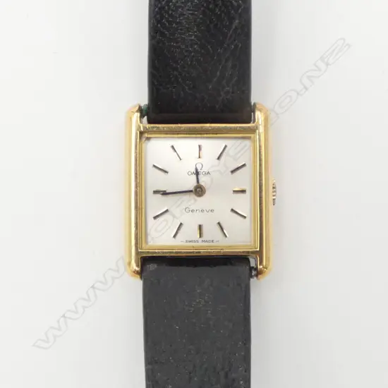 RETRO OMEGA LDS GOLD PLATED GENEVE DRESS WATCH manual wind original strap Going