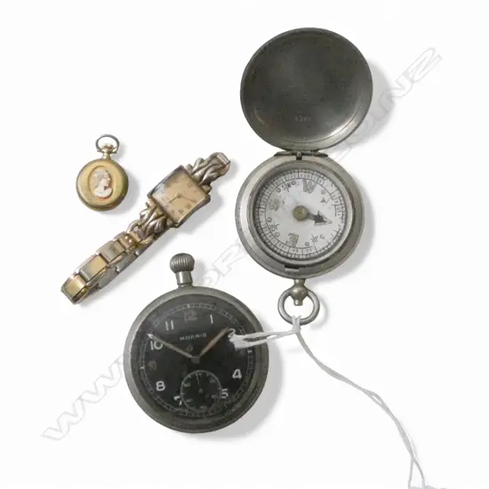 GP LADIES WRIST WATCH, 2 POCKET WATCHES, COMPASS