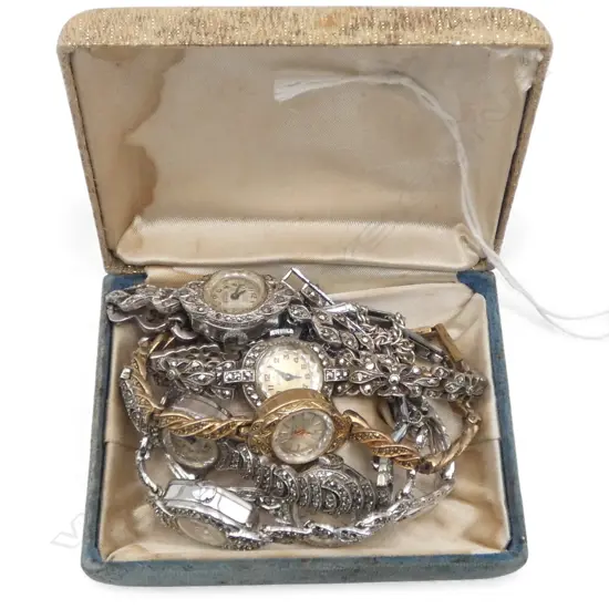 5 LADIES MARCASITE WRISTWATCHES