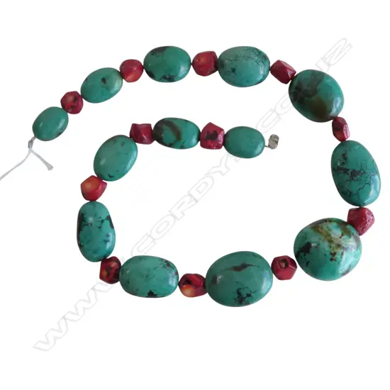 CHUNKY TURQUOISE NECKLACE L.850mm