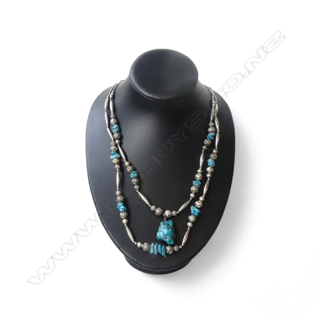 SILVER & TURQUOISE NECKLACE Image 1++