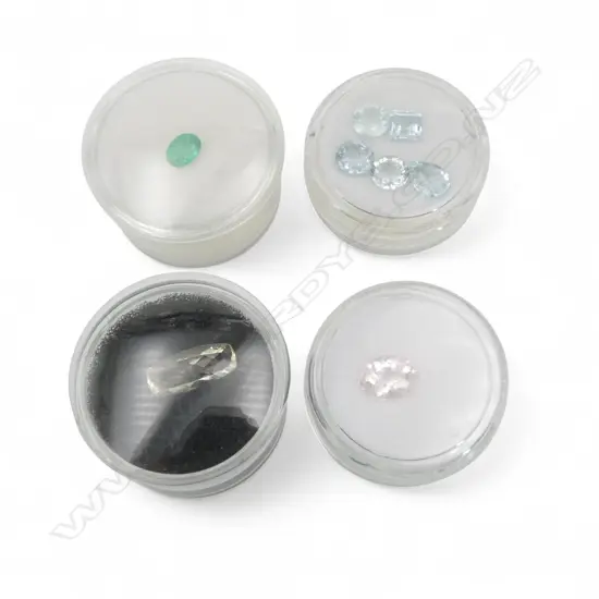 FACET CUT GEMSTONES; EMERALD, BERYL, MORGANITE & 5 AQUAMARINE