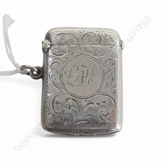 CHESTER 1900 SILVER engraved VESTA with suspension loop. 22gms