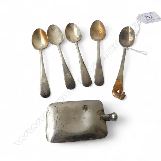 4 SHEFFIELD STG SILVER SPOONS 48gms + THAI STERLING SPOON & OTHER 